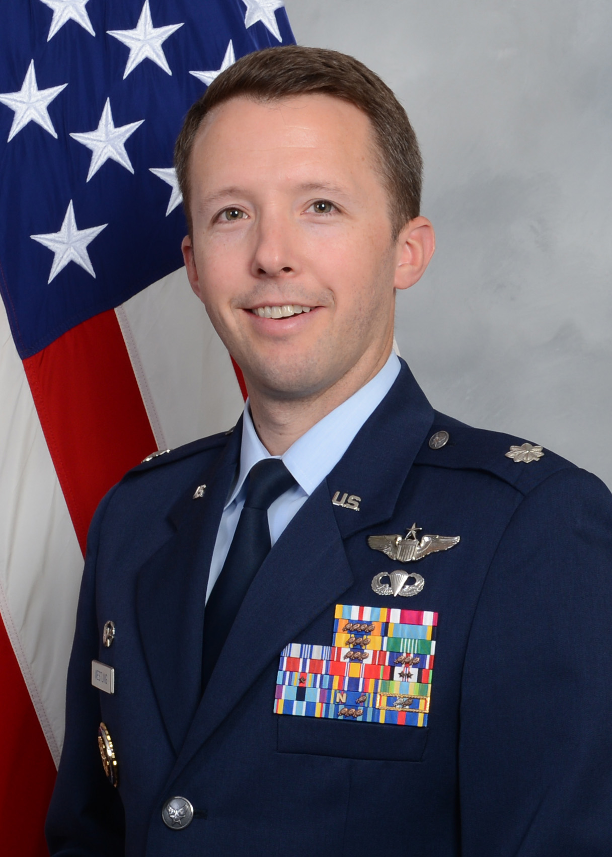 Lt. Col. Susanne Lonsberry official photo with American flag background